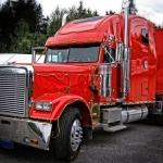 Tractor trailer at a rare rest stop on the way to AZ Tractor trailer at a rare rest stop on the way to AZ